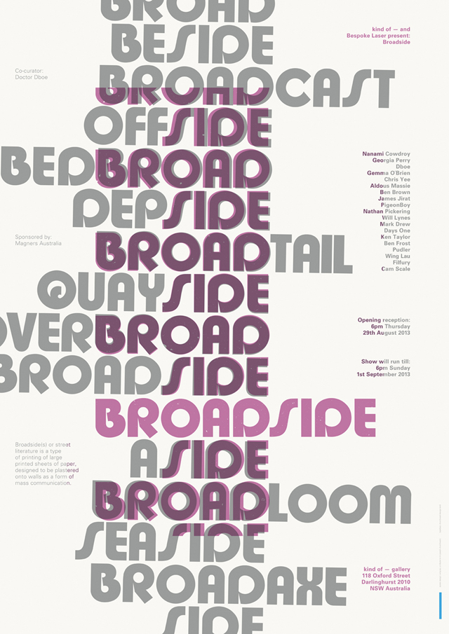 Exhibition opening: Sydney – 'BROADSIDE', August 29 — Acclaim Magazine